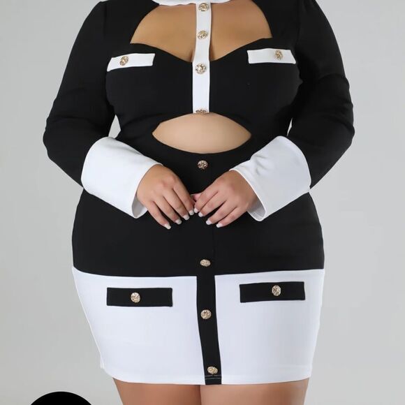 NWT Classic Chic Black/White Dress - Size 2X - Picture 4 of 14